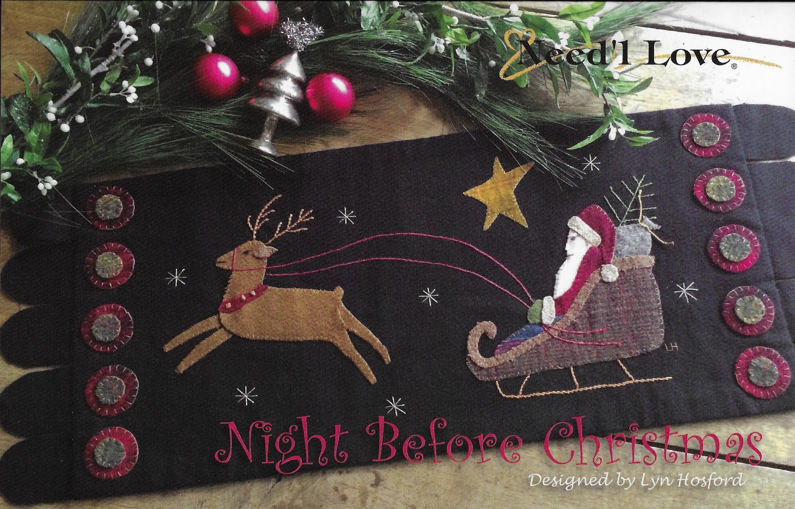 Wool Applique Pattern, Night Before Christmas, Christmas Decor, Table ...