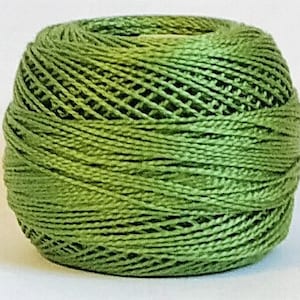 DMC Perle Cotton, Size 8, DMC 3347, Medium Yellow Green, Embroidery Thread, Punch Needle, Embroidery, Penny Rugs, Sewing Accessory