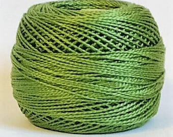 DMC Perle Cotton, Size 8, DMC 3347, Medium Yellow Green, Embroidery Thread, Punch Needle, Embroidery, Penny Rugs, Sewing Accessory