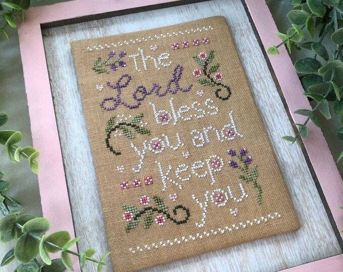 Counted Cross Stitch Pattern, Bless and Keep, Scriptural Sampler, Bible ...