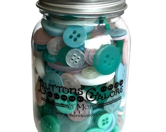 Fantasy, Mason Jar, Sewing Buttons, 2 Hole Buttons, 4 Hole Buttons, Craft Buttons, Button Embellishment, Notions, Buttons Galore & More