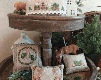 Counted Cross Stitch Pattern, Winter Set Cuscinetti, Pillow Ornaments, Bowl Fillers, Winter Decor, Deer, Serenita di campagna, PATTERN ONLY