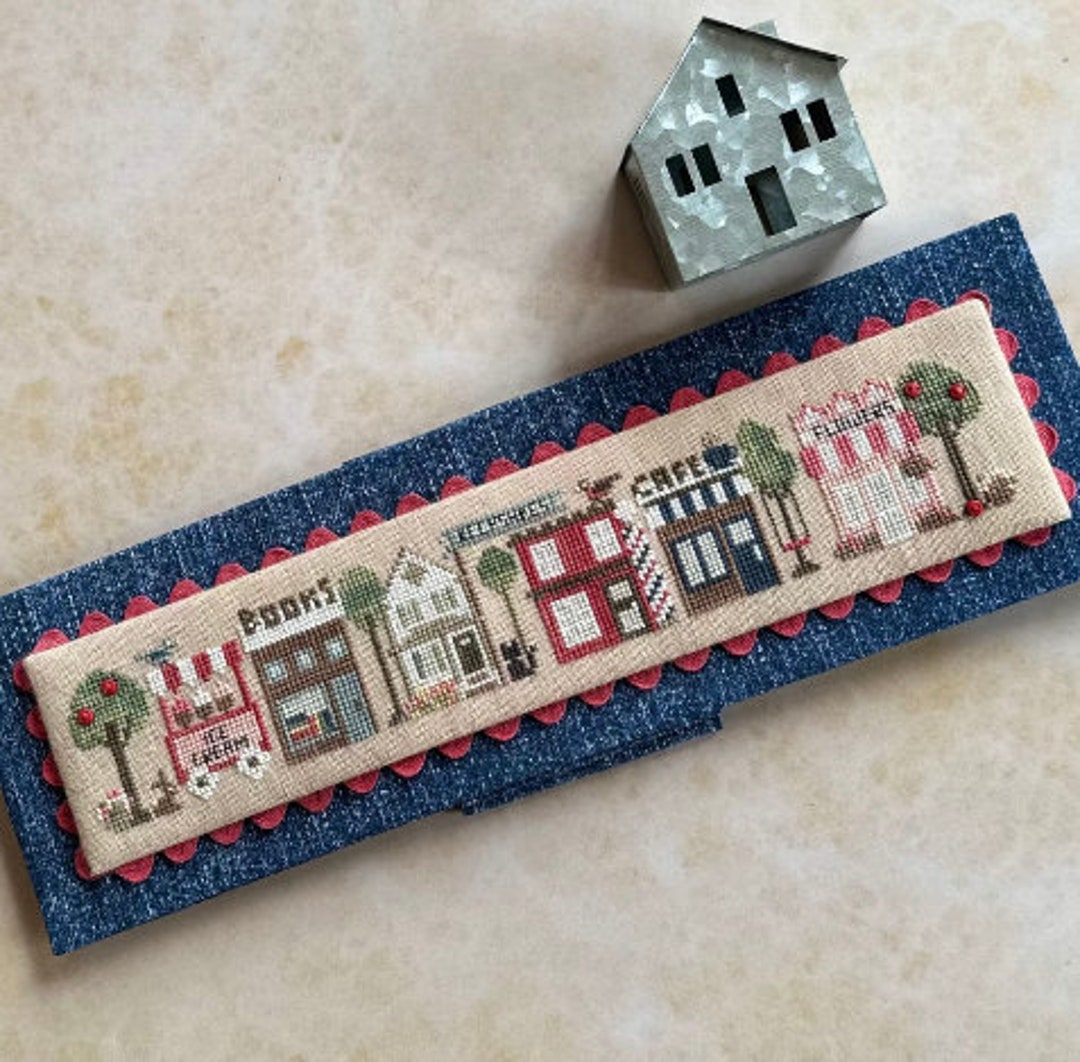 Counted Cross Stitch Pattern, Any Town Tiny Town, Main Street, Shops ...