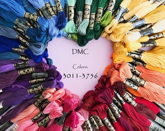 DMC Floss, 3011 thru 3756, Embroidery Floss, Add'l Colors See Link in Description, Punch Needle, Penny Rugs, Sewing Accessory
