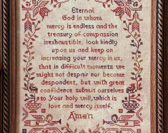 PRE-Order, Counted Cross Stitch Pattern, Treasury of Compassion, Faith in Stitches Series, Divine Mercy Chaplet, Teresa Kogut, PATTERN ONLY