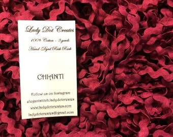 Rick Rack Trim, Chianti, Lady Dot Creates, Hand Dyed Rick Rack, Cotton Rick Rack Trim, Sewing Notion, Sewing Accessory, Sewing Trim