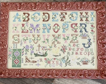 PRE-Order, Counted Cross Stitch Pattern, French Alphabet Sampler, Motifs Sampler, Flower Motifs, Cross, Goose, From the Heart, PATTERN ONLY
