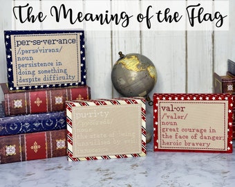 Counted Cross Stitch, The Meaning of the Flag, Patriotic, Pillow Ornaments, Bowl Fillers, Samplers, Little Stitch Girl, PATTERN ONLY