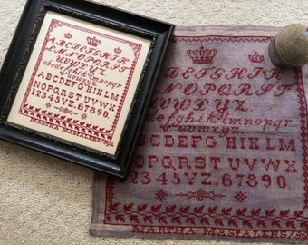 Counted Cross Stitch Pattern, A Spanish Red, Martha Masialers 1891, Alphabet Sampler, Running with Needles & Scissors PATTERN ONLY
