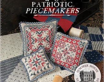 PRE-Order, Counted Cross Stitch, Patriotic Piecemakers, Patriotic Decor, Americana, Pillow, Summer House Stitche Workes, PATTERN ONLY