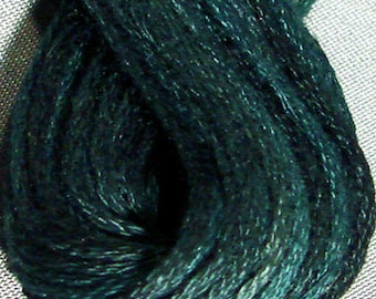 Valdani, 6 Strand Cotton Floss, H203, Blackened Teal, Embroidery Floss, Punch Needle, Embroidery, Penny Rugs, Sewing Accessory