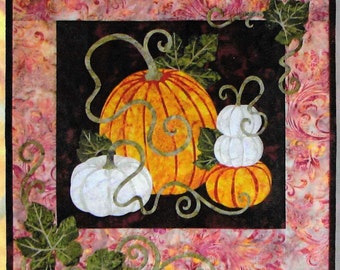 Quilt Pattern, Pumpkin Patch, Fall Decor, Autumn Pumpkins, Quilted Wall Hanging, Wildfire Alaska, Applique Quilt, Autumn Decor, PATTERN ONLY