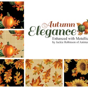 Quilt Fabric, Autumn Elegance, Fall Fabric, 100% Cotton Fabric, Pumpkins, Sunflowers, Jackie Robinson, Animas Quilts, Benartex Fabrics