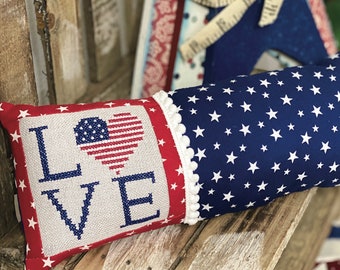 Counted Cross Stitch Pattern, Liberty and Love, Patriotic, Flag, Americana, July 4th, Primrose Cottage Stitches, PATTERN ONLY