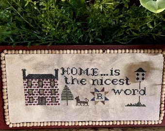 Counted Cross Stitch Pattern, Home, Pillow Ornament, Bowl Filler, Home Decor, Birdhouse, Dog, Violets & Verses, PATTERN ONLY