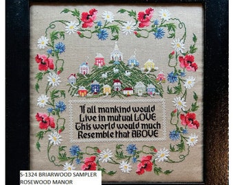 Counted Cross Stitch Pattern, Briarwood Sampler, Inspirational, Religious, Karen Kluba, Rosewood Manor, PATTERN ONLY