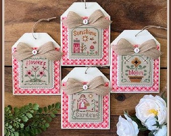 Counted Cross Stitch, Hello Sunshine Petites, Spring Decor, Garden Decor, Flowers, Border Motifs, Little House Needleworks, PATTERN ONLY