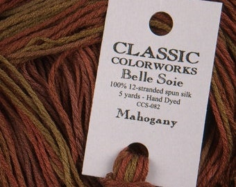 Belle Soie, Mahogany, Classic Colorworks, 5 YARD Skein, Hand Dyed Silk, Embroidery Silk, Counted Cross Stitch, Hand Embroidery Thread