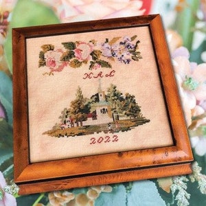 Counted Cross Stitch Pattern, New England Chapel, Reproduction Antique Sampler, Berlin Work Sampler, Cross Stitch Antiques, PATTERN ONLY