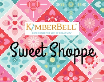 Quilt Fabric, Sweet Shoppe, Candy Fabric, Valentine's Day, Pink Hearts, Strawberries, Cherries, Kimberbell, Maywood Studios