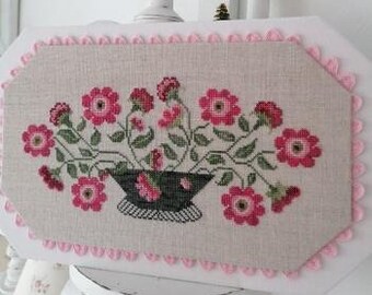 Counted Cross Stitch Pattern, Bouquet Rose, Spring Decor, Flowers, Pillow Ornament, Bowl Filler, Collection Tralala, TraLaLa, PATTERN ONLY