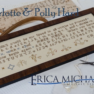 Counted Cross Stitch Pattern, Charlotte & Polly Hard, Marking Sampler, Alphabet Sampler, Erica Michaels, PATTERN ONLY