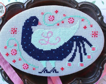 Counted Cross Stitch Pattern, Ruffled Feathers, Personalized Needle Book, Bird Lovers, Lindy Stitches, PATTERN ONLY