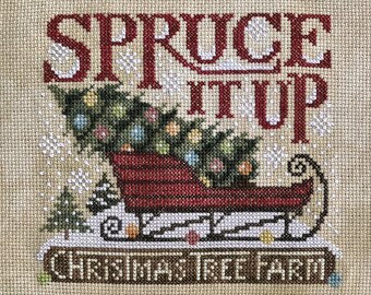 Counted Cross Stitch, Spruce It Up, Tuck Pillow, Christmas Decor, Sleigh, Snow, Diane Randall, Silver Creek Designs, PATTERN ONLY