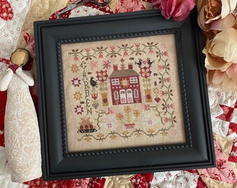 Counted Cross Stitch Pattern, Summer Garden at Cranberry Manor, Sampler Garden, Pansy Patch, PATTERN ONLY