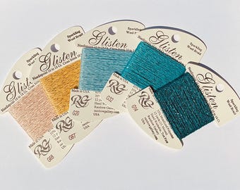 Glisten, Beach Vibes, Sparkling Wool Braid, Needlepoint, Cross Stitch, Wool Braid Thread Pack, Merino Wool, Metallized, Rainbow Gallery