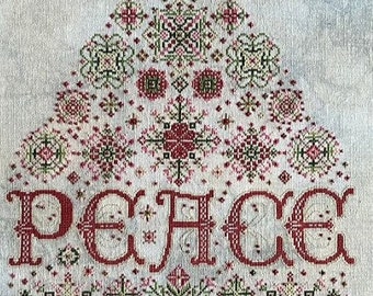 Counted Cross Stitch Pattern, Peace Tree & Believe, Inspirational, Monochromatic, Snowflakes, Karen Kluba, Rosewood Manor, PATTERN ONLY