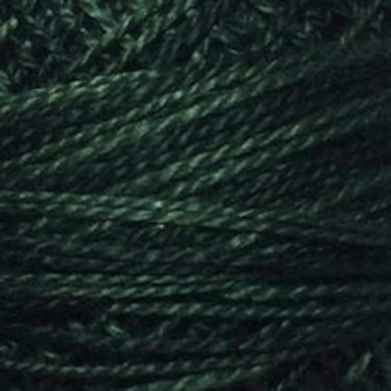 Valdani Perle Cotton Valdani Thread Wool Applique, Deep Forest Greens Punch Needle Hardanger Embroidery O41 Penny Rugs Size 8