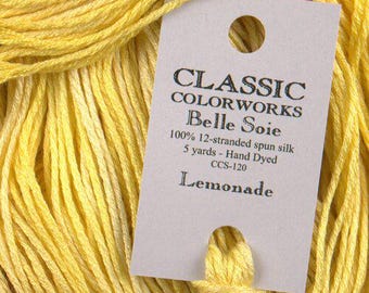 Belle Soie, Lemonade, Classic Colorworks, 5 YARD Skein, Hand Dyed Silk, Embroidery Silk, Counted Cross Stitch, Hand Embroidery Thread