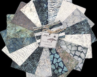 Quilt Fabric, Congo Bay, Slate, Cool Tone Batiks, Fat Quarter Bundle, McKenna Ryan, Pine Needles, Hoffman California Fabrics
