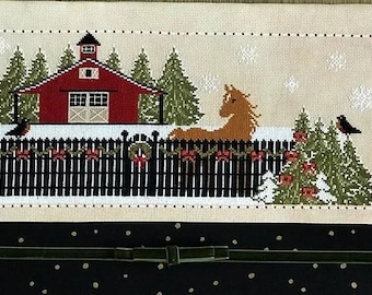 Counted Cross Stitch Pattern, Stallion's Christmas, Winter Decor, Country Rustic, Christmas Decor, Horse, Twin Peak Primitives, PATTERN ONLY