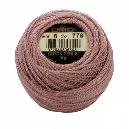 DMC Perle Cotton, Size 8, DMC 778, Very Light Antique Mauve