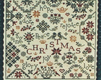 Counted Cross Stitch Pattern, Simple Gifts Christmas, Christmas Sampler, Hope, Adore, Rejoice, Peace, Praiseworthy Stitches, PATTERN ONLY