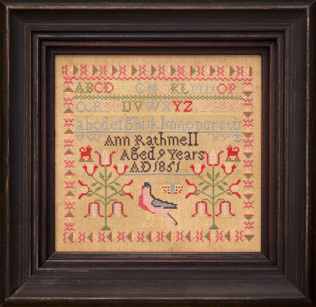 Counted Cross Stitch Pattern, Ann Rathmell 1851, Reproduction Sampler ...