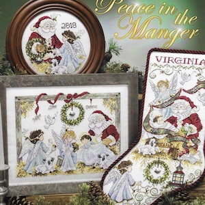 Counted Cross Stitch Pattern, Peace in the Manger, Christmas Stocking, Santa, Nativity, Christmas Decor, Stoney Creek, PATTERN ONLY