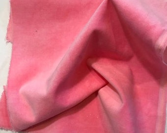 Velveteen, Dahlia, Pink Velveteen, Hand Dyed Velveteen, Cotton Velveteen, Finishing Fabric, Velveteen Fabric, Lady Dot Creates