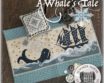 PRE-Order, Counted Cross Stitch, A Whale's Tale, Summer Decor, Antique Vintage, Border Motifs, Summer House Stitche Workes, PATTERN ONLY