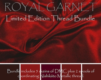 Royal Garnet, LIMITED EDITION, Thread Pack, DMC Thread Pack, Cotton Threads, Metallic Threads, Lecien, Cosmo,