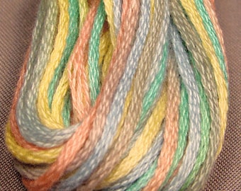 Valdani, 6 Strand Cotton Floss, M38, Baby Soft Pastel, Embroidery Floss, Variegated Floss, Hand Dyed Floss, Wool Applique, Punch Needle