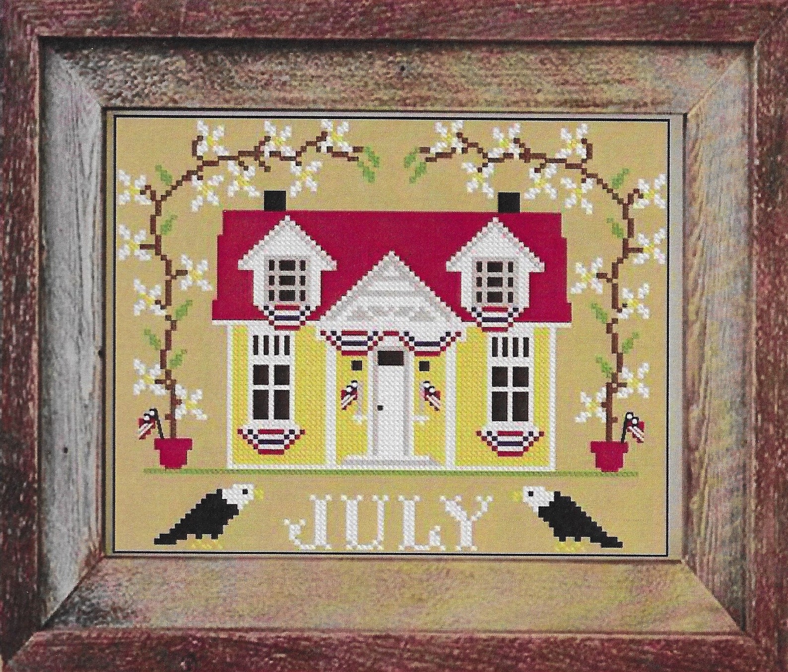 Counted Cross Stitch Pattern July Cottage I'll Be Home Etsy