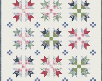Quilt Pattern, Bluegrass Crossings Quilt, Country Rustic, Fat Quarter Friendly, Foundation Pieced Blocks, Melissa Mortenson, PATTERN ONLY