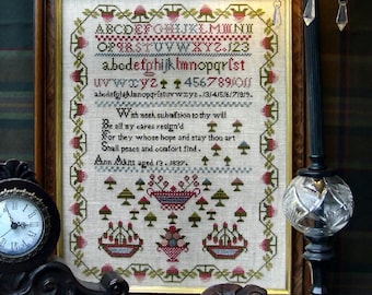Counted Cross Stitch Pattern, The Ann Akitt Sampler, 1837 Sampler, Reproduction Sampler, Brenda Keyes, The Sampler Company, PATTERN ONLY