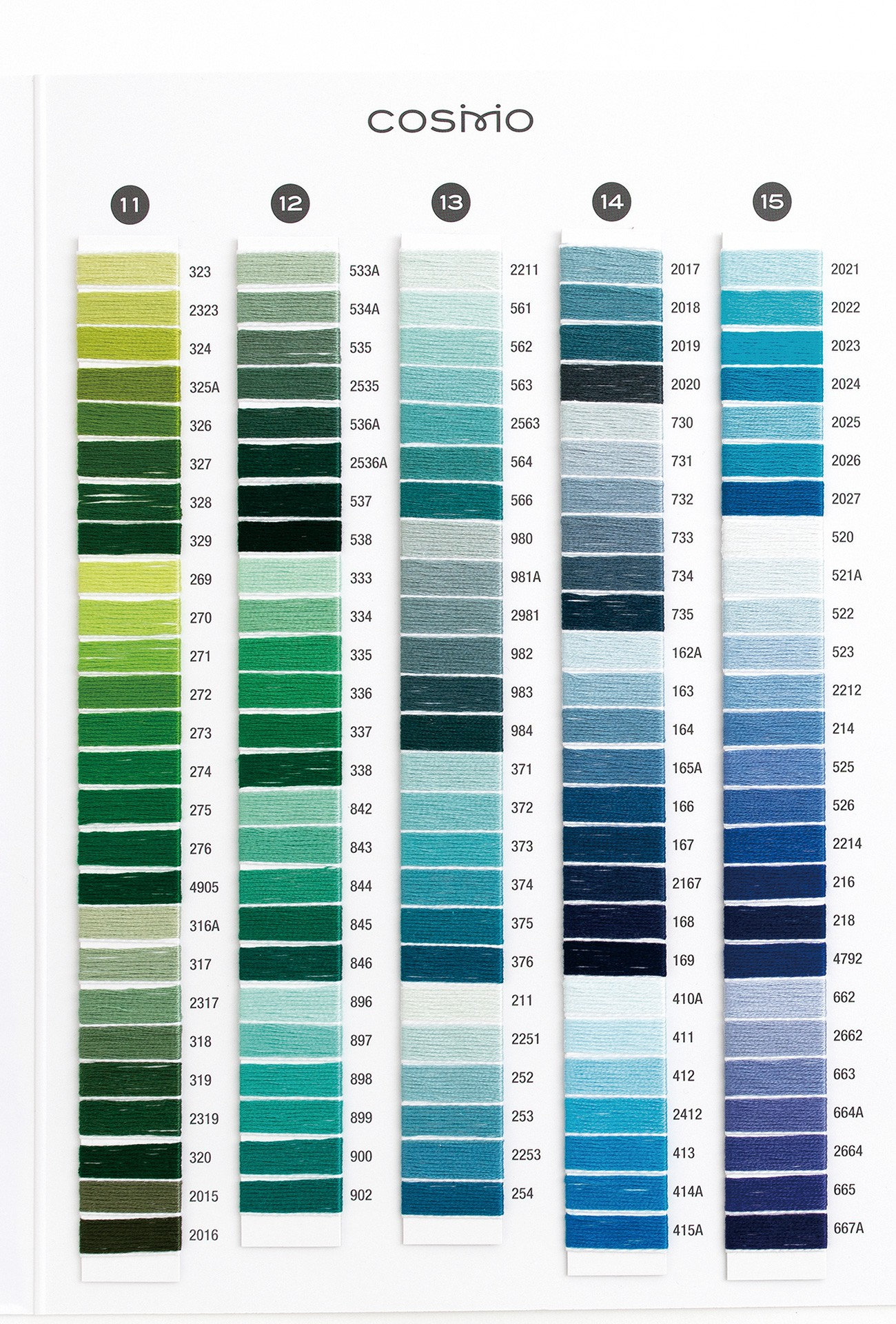 Cosmo, Cosmo Color Card, Lecien Color Card, Cosmo Floss Color Chart