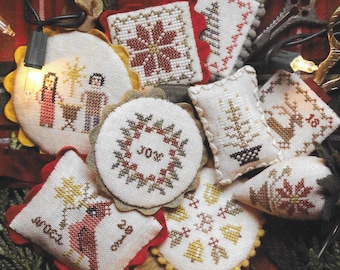 Counted Cross Stitch Pattern, Festive Little Fobs, Christmas, Ornaments, Scissor Fob, Beth Twist, Heartstring Samplery, PATTERN ONLY