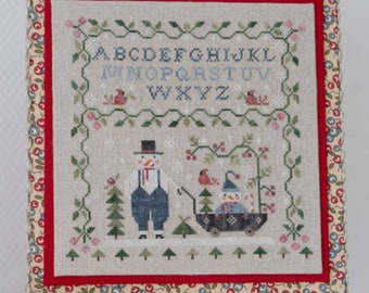 Counted Cross Stitch Pattern, Sous la neige, Under the Snow, Winter Decor, Santa, Cardinal, Holly, Wagon, Collection Tralala, PATTERN ONLY