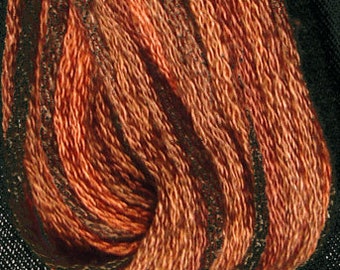 Valdani, 6 Strand Cotton Floss, M90, Chocolate Brownies, Embroidery Floss, Variegated Floss, Hand Dyed Floss, Wool Applique, Punch Needle